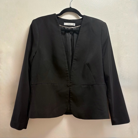 3 for $30 🌸 Mango Black Open Front Blazer Minimalist Business Jacket Large - Picture 4 of 12